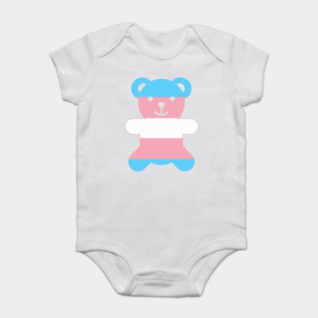 Trans Flag Bear Transgender Pride Baby Bodysuit by creative
